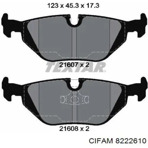 Задние дисковые колодки Cifam 8222610