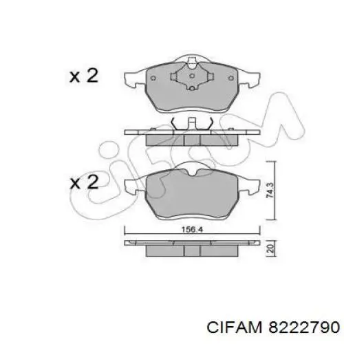 822-279-0 Cifam колодки тормозные передние дисковые