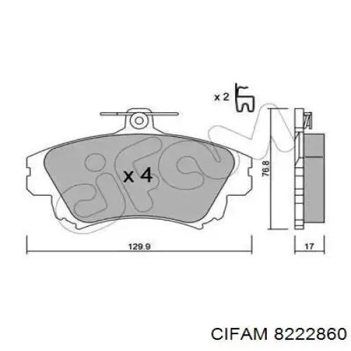 822-286-0 Cifam колодки тормозные передние дисковые