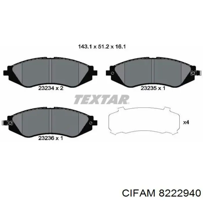 Колодки Cifam 8222940 цена, от 11.12 USD