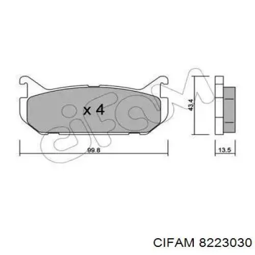 822-303-0 Cifam колодки тормозные задние дисковые