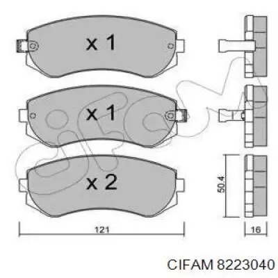 8223040 Cifam колодки тормозные передние дисковые