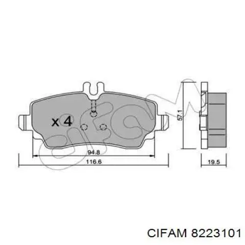 822-310-1 Cifam колодки тормозные передние дисковые