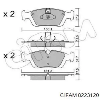 822-312-0 Cifam колодки тормозные передние дисковые