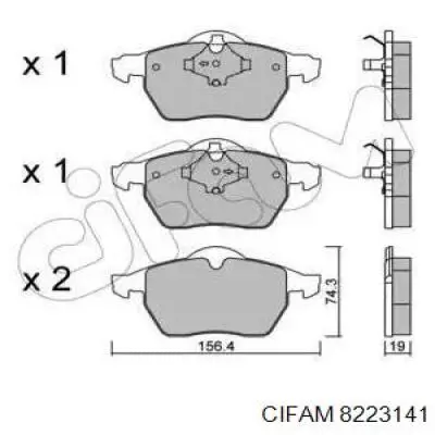822-314-1 Cifam передние тормозные колодки