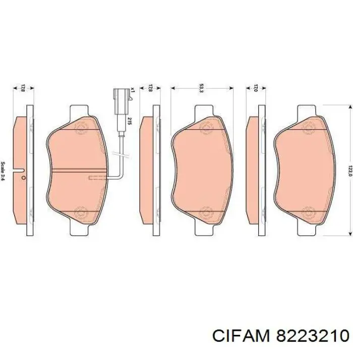 8223210 Cifam Колодки передние