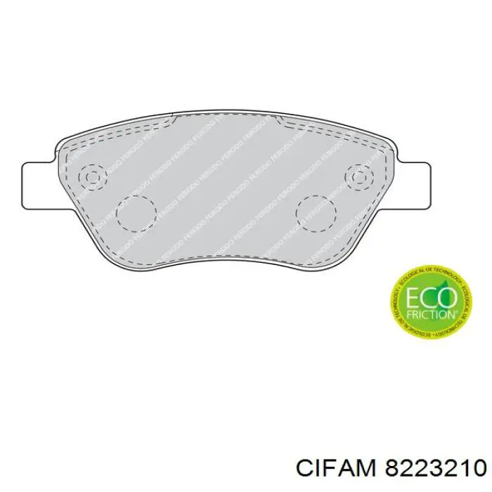 Передние тормозные колодки 8223210 Cifam