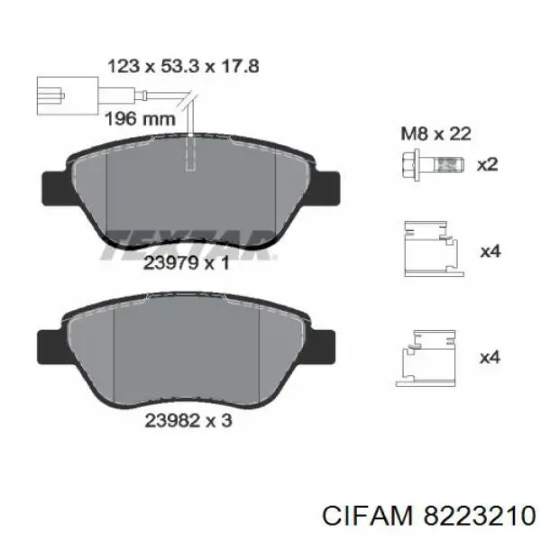 Купить 8223210 Cifam Колодки тормозные