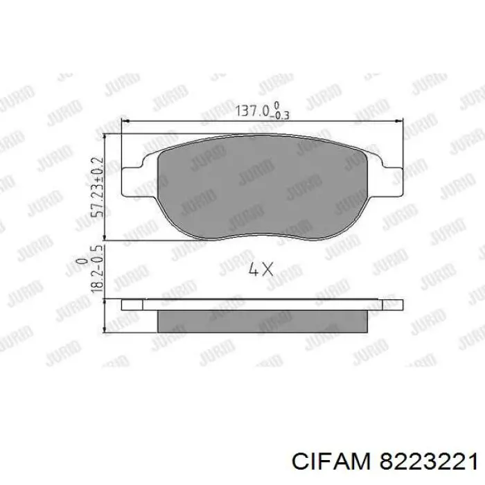 8223221 Cifam Колодки передние