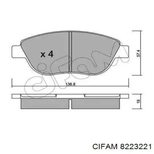 8223221 Cifam Колодки передние