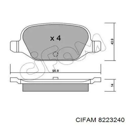 822-324-0 Cifam колодки тормозные задние дисковые