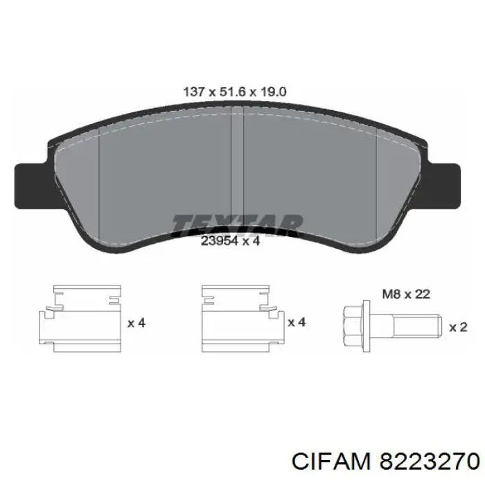 Колодки Cifam 8223270 цена, от 18.10 USD