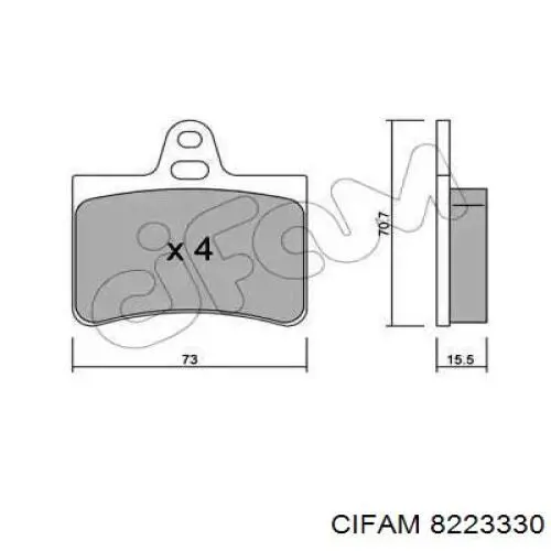 Задние тормозные колодки 8223330 Cifam