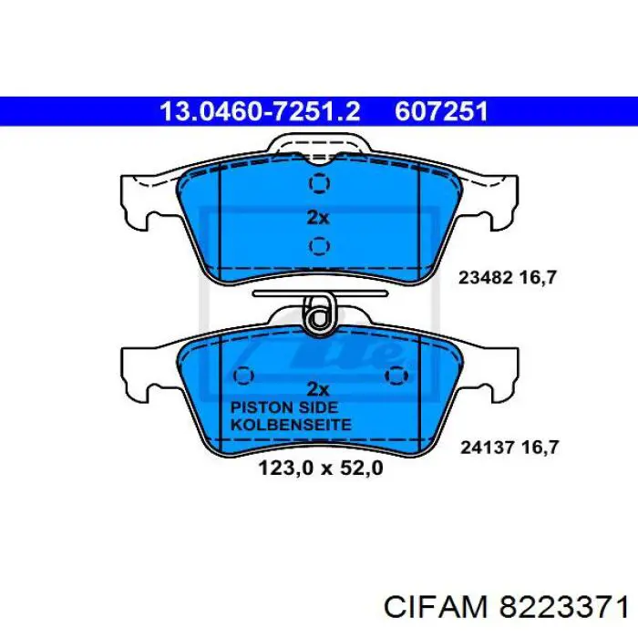 Купить 8223371 Cifam Колодки тормозные задние, дисковые