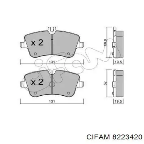 822-342-0 Cifam колодки тормозные передние дисковые