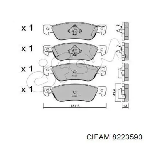 Задние тормозные колодки 8223590 Cifam