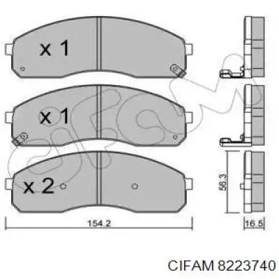 822-374-0 Cifam колодки тормозные передние дисковые