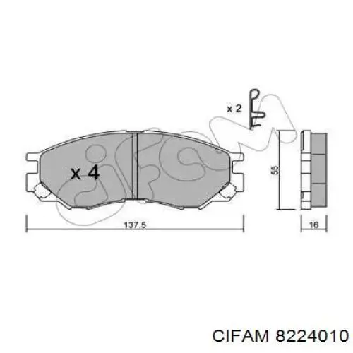 822-401-0 Cifam колодки тормозные передние дисковые