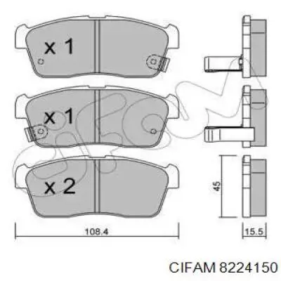 822-415-0 Cifam колодки тормозные передние дисковые