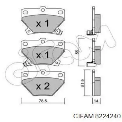 822-424-0 Cifam колодки тормозные задние дисковые