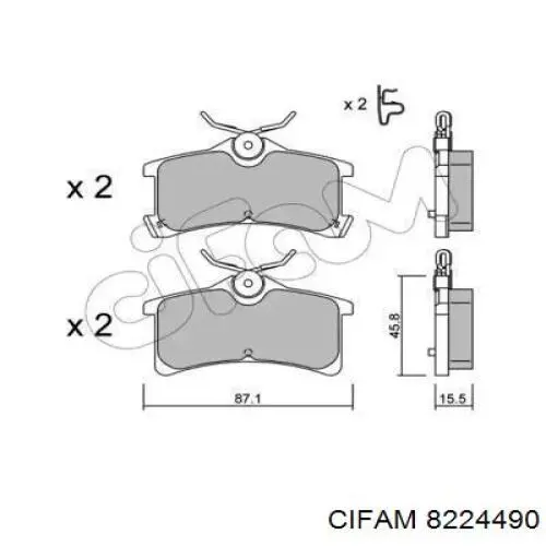 822-449-0 Cifam колодки тормозные задние дисковые