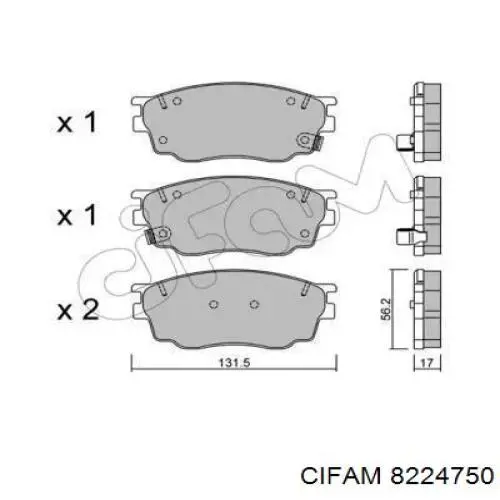 822-475-0 Cifam передние тормозные колодки