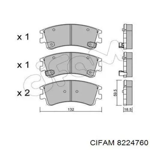 822-476-0 Cifam передние тормозные колодки