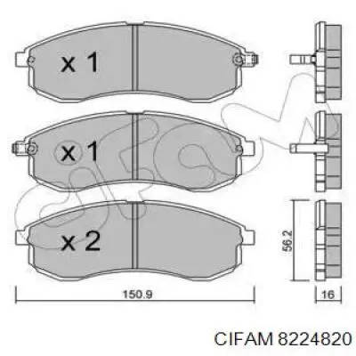 822-482-0 Cifam передние тормозные колодки