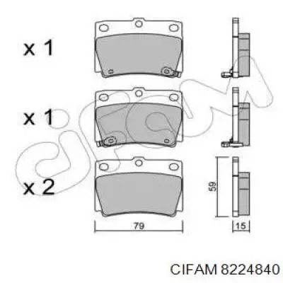 822-484-0 Cifam колодки тормозные задние дисковые