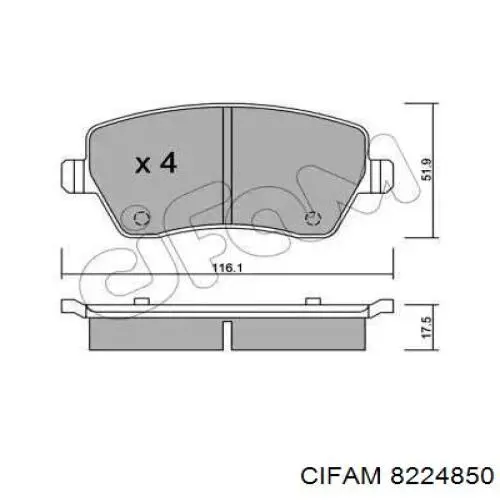 822-485-0 Cifam колодки тормозные передние дисковые