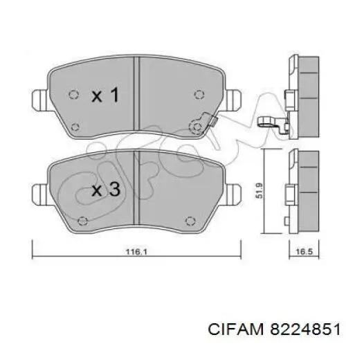 822-485-1 Cifam передние тормозные колодки
