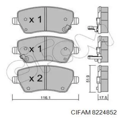 822-485-2 Cifam передние тормозные колодки