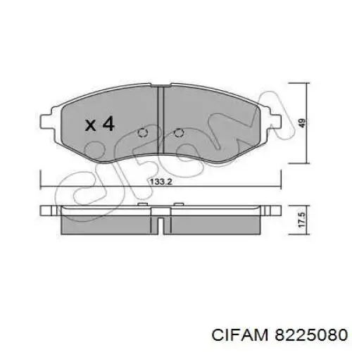 822-508-0 Cifam колодки тормозные передние дисковые