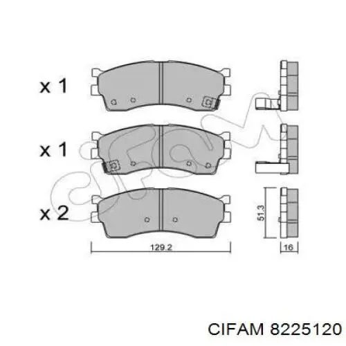 822-512-0 Cifam колодки тормозные передние дисковые