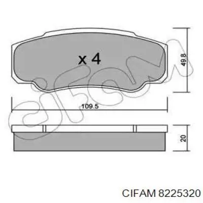 Задние тормозные колодки 8225320 Cifam