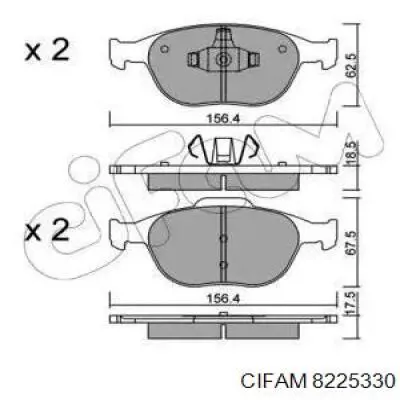 822-533-0 Cifam колодки тормозные передние дисковые