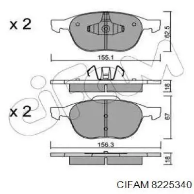822-534-0 Cifam колодки тормозные передние дисковые
