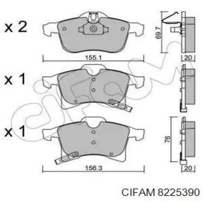 8225390 Cifam Колодки передние