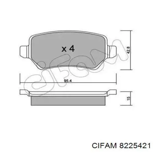 Задние тормозные колодки 8225421 Cifam