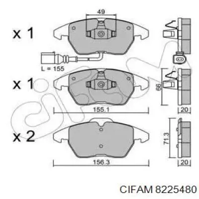 822-548-0 Cifam колодки тормозные передние дисковые