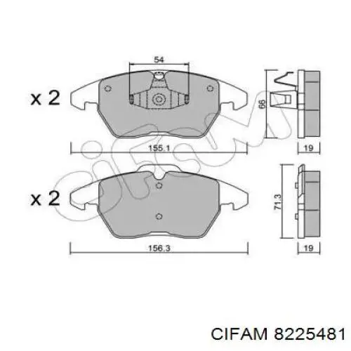 822-548-1 Cifam колодки тормозные передние дисковые