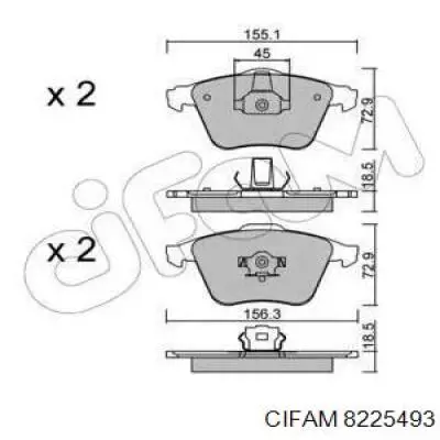 822-549-3 Cifam колодки тормозные передние дисковые