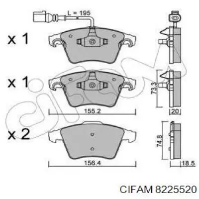 822-552-0 Cifam передние тормозные колодки