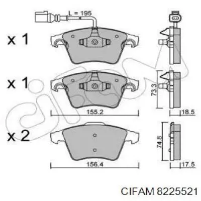 822-552-1 Cifam передние тормозные колодки