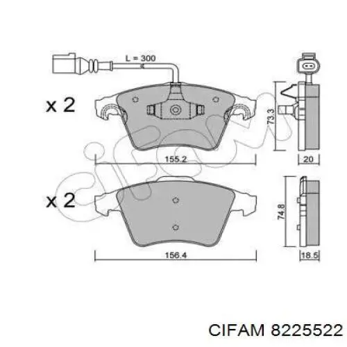 822-552-2 Cifam колодки тормозные передние дисковые