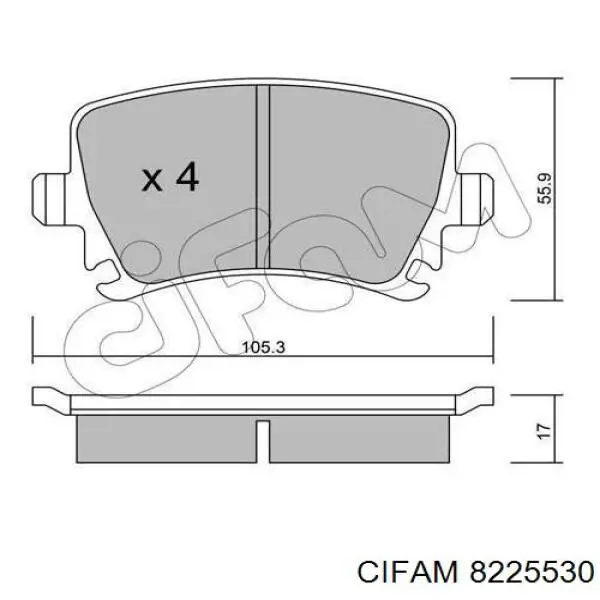 Колодки дисковые  Cifam 8225530 цена, от 17.05 USD