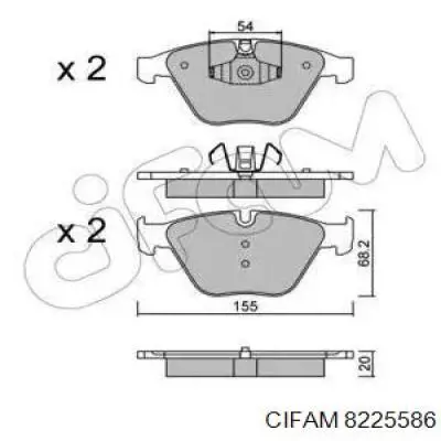 Передние тормозные колодки 8225586 Cifam