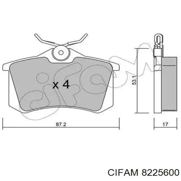 Купить 8225600 Cifam Колодки тормозные задние, дисковые