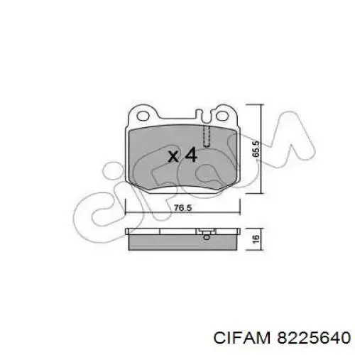 Задние тормозные колодки 8225640 Cifam