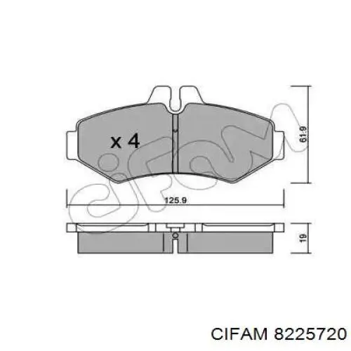 822-572-0 Cifam колодки тормозные задние дисковые